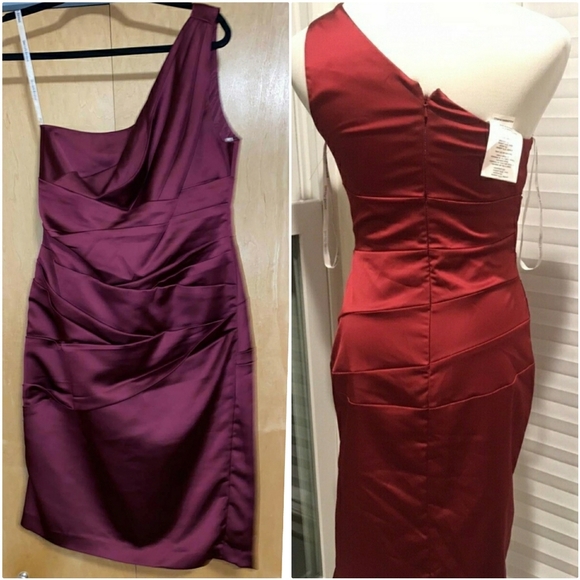 David's  Bridal One Shoulder Short Dress - Picture 4 of 11